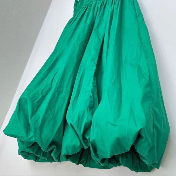 Madewell Melody Bubble Hem Smocked Midi Dress in Verdant Green Poplin |XL| NWT - Picture 4 of 15